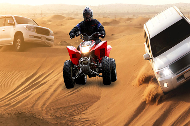 Dubai Evening Desert Safari by Buss + ATV Quad Bike Ridiing